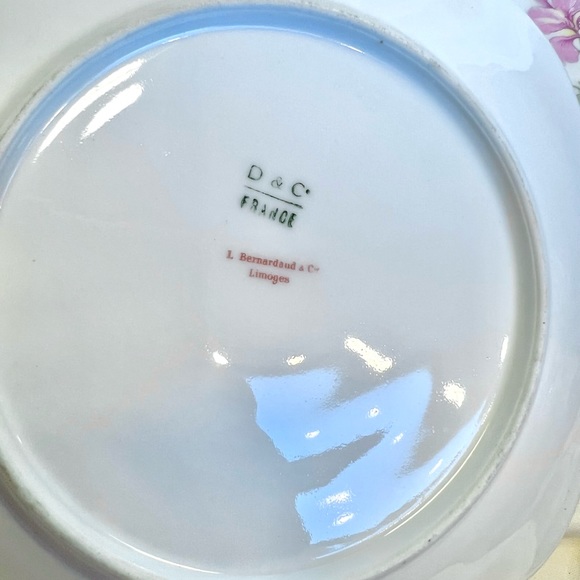 Antique L. Bernardaud & Co Limoges French White and Pink Floral Plates - Picture 8 of 13